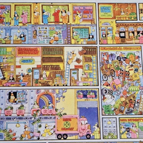 Vintage 70s SPRINGBOK COMPUTERS: INSIDE STORY 1000 PIECE PUZZLE 99.9% COMPLETE - Picture 7 of 16